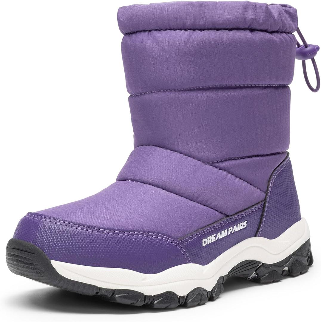 DREAM PAIRS Boys Girls Snow Boots Lightweight Slip Resistant Mid Calf Winter Shoes Purple,  Size: 11 Little Kid)