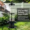 Squirrel Proof Bird Feeder - 360 Feeding Perch Tray for Outdoor Hanging Wild Bird Seeds, Dark Green.