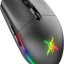 TECKNET Gaming Mouse, Wireless Gaming Mouse with 6 Programmable Buttons, RGB Backlit, Rechargeable Wireless Mouse UP to 8000 DPI, Macro Edit, 70Hrs for Laptop, PC, Mac Gamer (Full Black)
