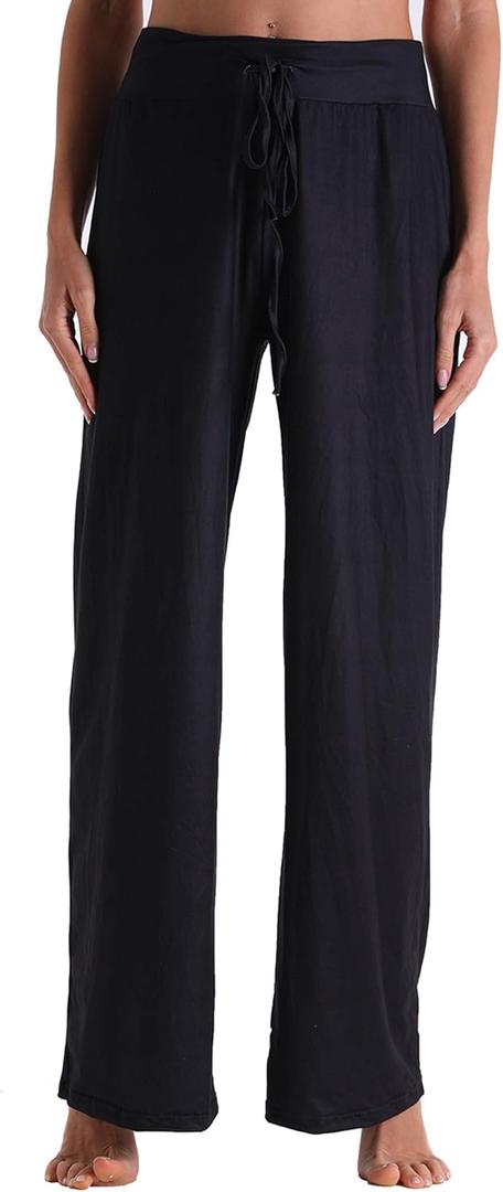 X-Image Women's Comfy Pajamas Drawstring Stretch Floral Print Long Wide Leg Lounge Pants S