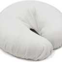 Acuforce Massage Face Rest Cradle Cover Patented Face Pillow Covers | 100% Cotton & Seamless | Crescent Cover Fits Massage Table & Chair Cushions (5 Pack, White)