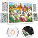 Playboda 1500 Pieces Rotating Plastic Puzzle Board with Drawers and Cover, 35"x27" Portable Spinning Jigsaw Puzzle Table for Adults, Upgraded Lazy Susan, Ideal Gift for Mum