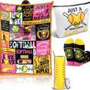 Softball Gifts for Girl Softball Stuff Lover for Women Sister Fan Who Loves Birthday Gifts Tumblers Cups Blanket Makeup Bag Socks
