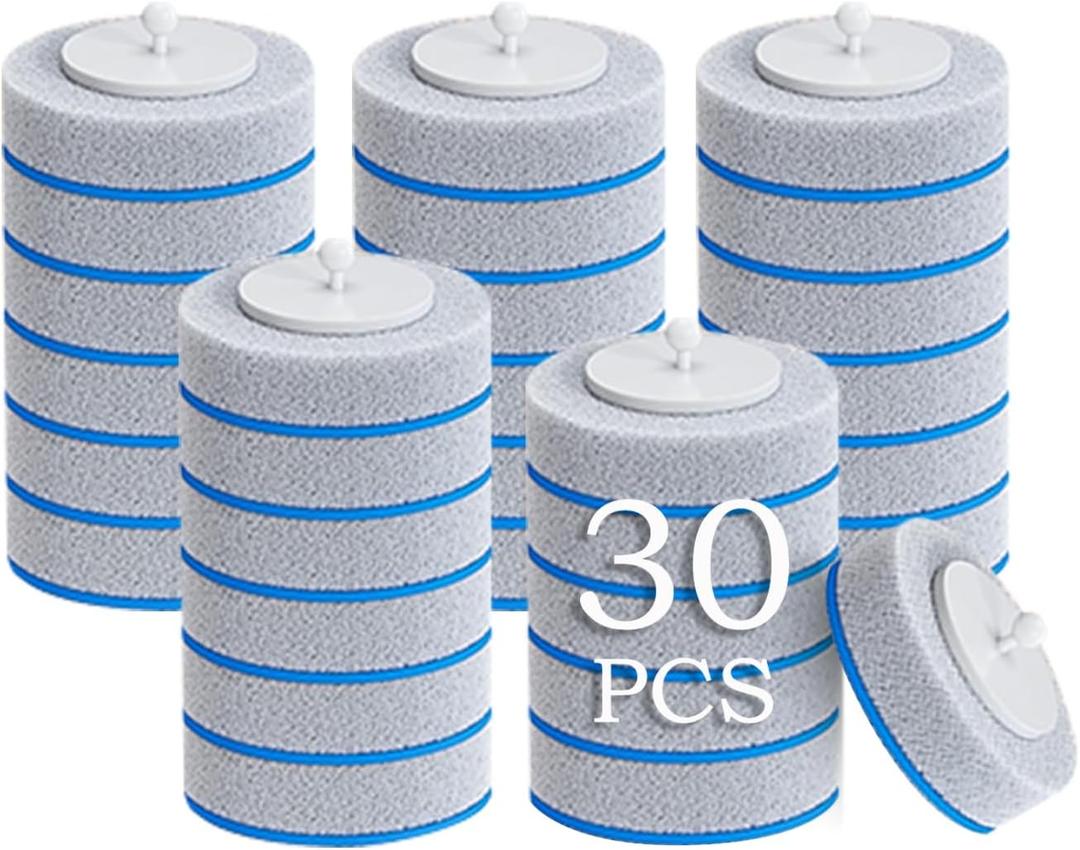 MAPALL 30 Count Disposable Toilet Brush Refills, Toilet Refill Pads, Disposable Toilet Wand Refills, Toilet Brush Heads for Bathroom Cleaning