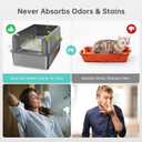 WoofiGo Enclosed Stainless Steel Cat Litter Box with Lid, XL Extra Large Litter Box for Big Cats, Metal Litter Pan High Sided, Never Absorbs Odors, Anti-Urine Leakage, Easy Cleaning, Include Scoop