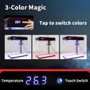 Glass 20 Gallon Fish Tank Aquarium - Smart Self-Cleaning Starter Kit with 3-Color LED Light, Ultra Quiet Pump & Filter, Temperature Monitoring for Betta Fish and Shrimp