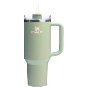 STANLEY Quencher H2.0 Tumbler with Handle and Straw - 40 Fluid Ounces, Flowstate 3-Position Lid, Insulated Stainless Steel, BPA-Free, Cup Holder Compatible, Lichen