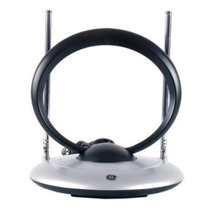 Philips Indoor TV Antenna Rabbit Ears for Local Channels, 15 Inch Extendable Dipoles, 4K 1080P VHF UHF, Tabletop Antenna, Digital HDTV Antenna, Smart TV, 4ft Coaxial Cable, Black, SDV7114A/27