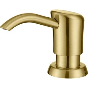 GAGALIFE Built in Sink Soap Dispenser or Lotion Dispenser for Kitchen Sink, Brushed Gold ABS Pump Head, with 17 Ounce Large PET Soap Bottle