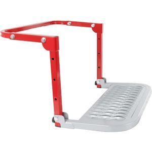 Folding Heavy Duty Tire Step for Truck, SUV and RV Adjustable Tire Mounted Step Fit Most Tire from 10.2 to 14.4, Rated up to 300 Lbs, Shark Jaw Shape Non-Slip Design, Red