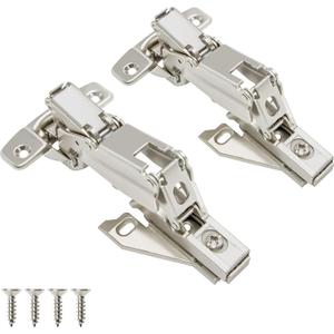 TOUCH Cabinet Hinges (1 Pair, 2 PCS) Face Frame 165 Degree Full Overlay Clip-on Lazy Susan Self Close Folding Cupboard Door 3-Way Adjustable Kitchen Corner Cabinet Hinges with Screws