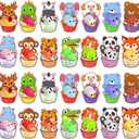 Budbof 28 Pack Valentines Day Gifts for Kids, Mochi Squishies Party Favor Set with Valentines Greeting Cards, Valentine's Day School Prize Party Favor, Classroom Exchange Gift Set