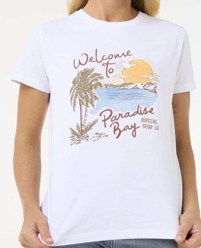 Rip Curl Women's High Tide Scenic Short Sleeve T-Shirt, Hawaii White XL