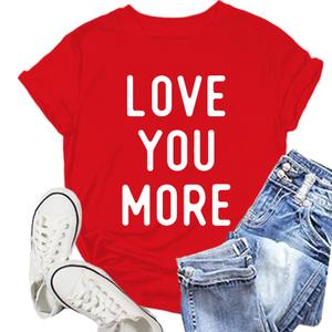 NEWKA Family Valentines Shirts Couples Matching Valentine T-Shirt Love You More Mommy and Me Tee Tops 110-3T