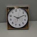 Nicunom 12-Inch Wall Clock with Temperature and Humidity, Battery Operated Indoor Clock, Silent Non Ticking/Battery Operated, Decorative Clock for Home Living Room Kitchen Office