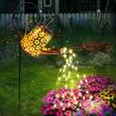 Solar Garden Watering Can Lights with Cascading Lights, Outdoor Hanging Lanterns for Garden Decor,Fairy Gardening Gifts for Mom Birthday, Perfect for Patio Yard Pathway (Plum  Blossom, Warm White)