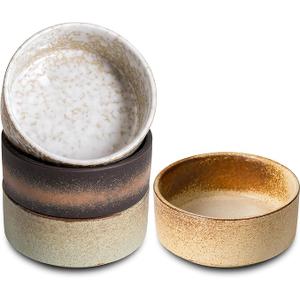 Ceramic Bowl Sets of 4, 4.5 Inches Mix Color, Small Bowls Set Farmhouse Vintage Color Bowls for Kitchen, 10 oz Bowl for Dessert, Dip, Side Dishes, Ice Cream, Fruit, Rice Dishwasher Microwave Safe