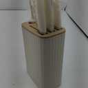 Kitchen Knife Set, 6-Pieces White Stainless Steel Sharp Knife Set with Universal Knife Block, Anti-Rust Non-Stick Sharp Chef Knife Block Set with Sharpener Scissor for Kitchen Cutting (Cream White)