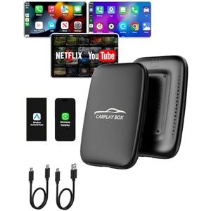 2025 Upgraded Wireless CarPlay Adapter, 5-in-1 Apple CarPlay Wireless and Android Auto Wireless Adapter Support Netflix/YouTube/Mirroring/TF Card, Magic Ai Box for Cars from 2016 & iPhone iOS10+