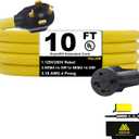 Rental Friendly Dryer Extension Cord 4 Prong 30 Amp NEMA 14-30P to 14-30R,10 FT Level 2 EV Charging 125V/250V Plug STW 10 Gauge UL Listed