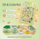 4 Sheet Bloom 3D Cute Puffy Stickers - Kawaii Resin Decorative Sticker Set for Kids, Girls, Adults, Japanese Cartoon Reusable Stickers for DIY Scrapbooks Planner Phone Case (Heart-Melting)