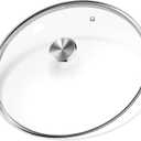 12 inch Tempered Glass Lid, Versatile Round Replacement Glass Cover for 12 inch Skillets, Pots and Pans, and Dutch Ovens - Dishwasher and Oven Safe up to 400- 30CM (Silvery)