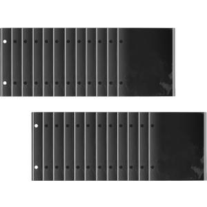 24 Pieces Black Flip Folio Marching Band Music Files Holder Flip Folder Pages Sheet 7.5 x 6.3 Inches PVC Waterproof Window Pages Musical Flip Folder with 2 Holes for Music Files