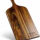 Charcuterie Board & Serving Tray with Handle, Large Acacia Wooden Cutting Board and Cheese Board Set for Serving, Appetizers, Entertaining & Housewarming Gift