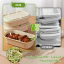 [100% Eco-Friendly] Disposable Food Containers with Lids Sugarcane Pulp Take Out Boxes, Biodegradable, Compostable, Microwave Safe Lunch Containers Pack of 50 (24 OZ)