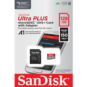 SanDisk Ultra Plus microSD Memory Card, 128GB