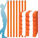 6 Packs Oversized 72x40 Inch Stripe Beach Towel Thin Terry Set Extra Large XL Big Clearance Pool Travel Accessories Essentials Soft Super Absorbent Bath Towels Bulk Men Women Adults Gift Orange