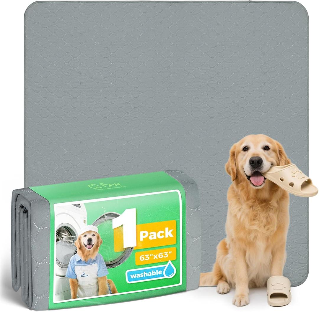 FXW Washable Pee Pads for Dogs, Puppy Pads with Super Absorbent, Specifically Designed for FXW Rollick/Homeplus 24inch 8 Panels Dog Playpen, 63" Square, Gray, 1 Pack