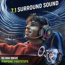 Tatybo Wireless Gaming Headset for Ps5 Ps4 PC, 2.4GHz USB & Type-C Gaming Headphones, 40Hrs & 7.1 Surround Sound Bluetooth Headphones with Noise Canceling Mic, Wireless Headset for Switch Phone