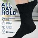 Pembrook Diabetic Socks for Women - 6 Pairs Cable Knit Viscose Bamboo Socks Woman, Non-Binding Top, Moisture-Wicking (Black)
