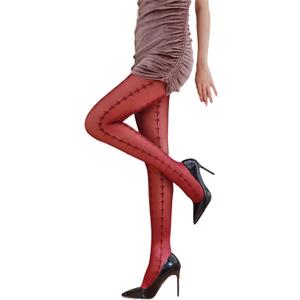 Sahabowi Women Tights, Sheer High Waist Pantyhose, Vintage Control Top Stockings, Siwa6 (One Size, Floral Wine)