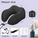 Phent zari Neck Travel Pillow, Upgraded Memory Foam Pillow for Airplane, Machine Washable, Adjustable Flight Pillow, Suitable for Sleeping Airplane, Car, Office and Home (Blue)
