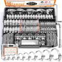 Dianrui 222 PCS Hose Clamp Assortment 1/4"-2-3//4"(6-70mm) 304 Stainless Steel Hose Clamp Kit, Worm Gear Hose Clamps Heavy Duty for Plumbing/Tube/Automotive/Marine with Screwdrivers-10 Size
