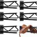6 Pack Wall Mounted Saddle Racks with Pad Bar, Heavy Duty Black Saddle Rack Stand, Sturdy Saddle stand for English & Western Saddles, Blankets & Horse Gear