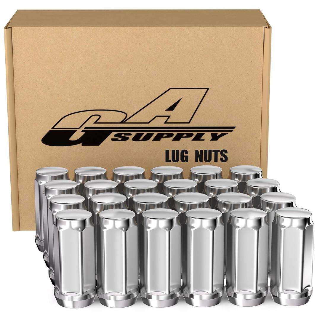 GAsupply M14x1.5 Lug Nuts - Long Bulge Acorn Closed End Chrome Lug Nuts Conical Seat 1.9" Tall 3/4" Hex Compatible with Ford Chevy Lincoln GMC Cadillac (24 Pack)
