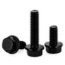 5/16-18 x 1-1/4" Flanged Hex Head Bolts Flange Hexagon Screws, Stainless Steel A2 Black Finish, DIN 6921, 15 PCS