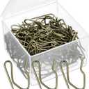 Shappy 120 Pack Drapery Hooks Pins for Curtains, Metal Pinch Pleat Hooks with Clear Box 1.2 Inch for Window Door and Shower Curtain(Antique Brass) (Antique Brass)
