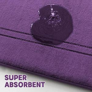 YIHOUSE Memory Foam Bath Mat Set, Bathroom Rugs Sets 1 Pieces, Non Slip Bath Mats for Bathroom, Super Soft and Water Absorbent Bath Rug Set, Machine Washable U Shape Toilet Rug,Purple