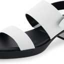 Aerosoles Women's Dove Dual Strap Healed Sandals, White, 6W