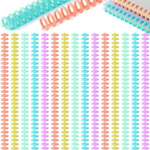 50 Pcs Comb Binding Spines 1/2" Diameter 30 Ring Plastic Binder Combs and Spines Binding Easy Edit Spines for Teacher Student Document Notebook File Making, 85 Sheet Capacity, 5 Colors