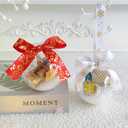 2Pcs New Funny Mini Packages Ornament, Christmas Tree Mini Express Box Ornament Decorations, 3.54inch Christmas Balls Hanging Ornaments for Xmas Home Office Halloween Party Supplies