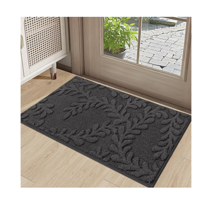 BEQHAUSE Door Mats 20”x32”, Non-Slip TPR Backing Entryway Doormat, Super Absorbent Welcome Mat for Front Door, Mud Shoes & Paws, Washable Entry Rugs, Dark Grey