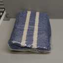 CozeCube Bath mats for Bathroom Non Slip, Fluffy Absorbent Microfiber Bath mat Washable, Aesthetic Bathroom Rugs, Small Navy Blue Striped Bath mat, Navy Blue, 24" x 16" (Stirped-dark Blue)