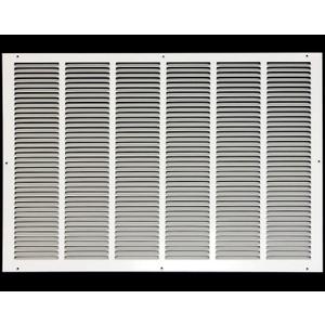 HVAC Premium 28'' x 18'' [Duct Opening] Flat Stamped Steel Return Air Grille - Sidewall and Ceiling - HVAC Vent Duct Cover - White [Outer Dimensions: 29.75''w X 19.75''h]
