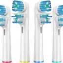 4 Pcs Double Heads Replacement Toothbrush Heads Compatible with Oral B Braun,Electric Toothbrush Heads Refill for Pro 500/1000/1500/3000/7000/8000/9600