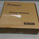 Forbena Corner White Floating Book Shelves for Wall Set of 4, Wood Nursery Corner Bookshelf for Kids Bedroom, Large Modern Round Wall Bookshelves for Living Room Decor, Indoor Plants, Bathroom (12" Depth)